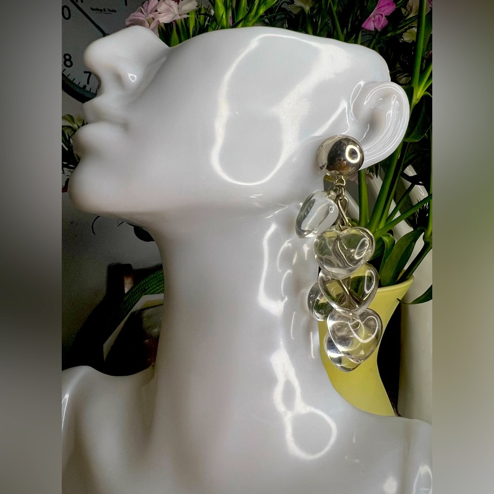 Vintage✨2 pair Transparent Dangle Earrings set